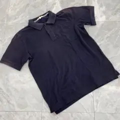 goodday ポロシャツ 半袖 ポケット付き ボタン ネイビー Lサイズ