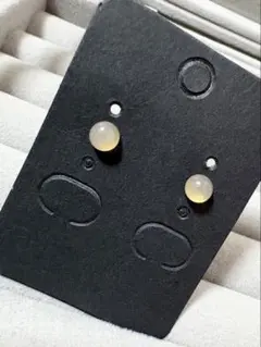 グレーオニキス スタッドピアス サージカルステンレス K18メッキ 天然石