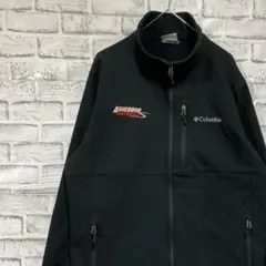 コロンビア　ソフトシェルジャケット！　ブラックL ロゴ刺繍アウトドア1211
