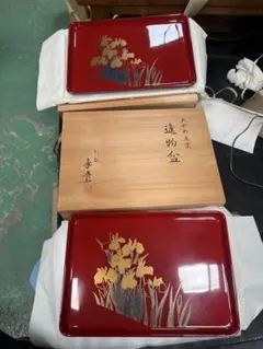 松喰鶴 蒔絵 盆 2枚セット 漆器 進物盆 平安象彦 37400円のお品 松喰鶴 蒔絵 盆 2枚セット 漆器 進物盆 平安象彦 37400円のお品 - メルカリ