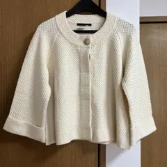 アルドリッジ　アイボリー 七分袖カーディガン