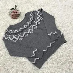 Rag out ラグアウト 【M】 長袖 ノルディックセーター ニット パール