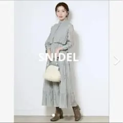 美品SNIDEL シアースリーブニットプルオーバーワッシャーワンピースsize0
