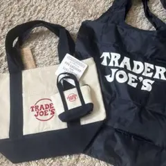 Trader Joe's ミニトートとマイクロトート エコバッグセットネイビー