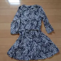 GapKids 花柄 七分袖ワンピース 8サイズ