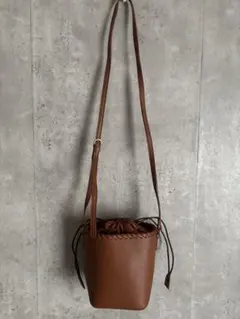 OPAQUE.CLIP ブラウン 巾着型ショルダーバッグ