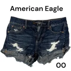 American Eagle ダメージデニムショートパンツ 00