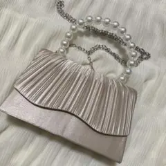 パーティーバッグ　アイボリー　ベージュ　結婚式　お呼ばれ