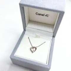 極美品✨Canal4℃ シルバー ネックレス ハート モチーフ ピンクゴールド