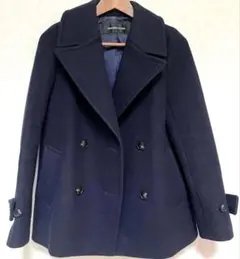 美品 Deuxieme Classe ウール ハーフコート ネイビー ブラック