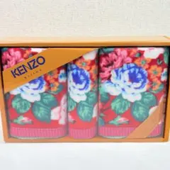 KENZO ケンゾー　花柄　タオルセット レッド　ギフトのサムネイル