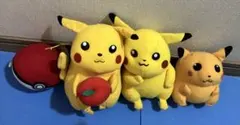 ポケモン　ぬいぐるみ　4体　ピカチュウ　モンスターボール　平成レトロ　当時物