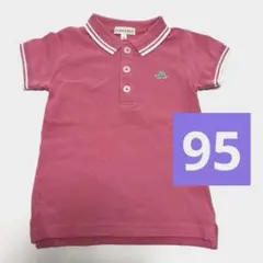 3can4on サンカンシオン　半袖　襟付き　ポロシャツ 95 ピンク　カメ