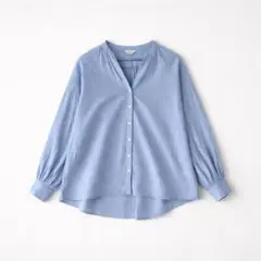 samansa mos2 コットンブラウス サックス ゆったり 綿100% F