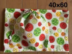 オフ白ごきげんフルーツ★給食セット★巾着＆ランチョンマット40×60★新学期