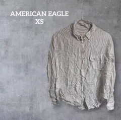 AMERICAN EAGLE 長袖シャツ ホワイト/ピンクストライプ【XS】のサムネイル
