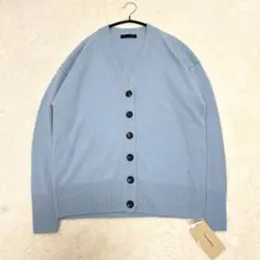 【新品】カレンソロジー カシミヤ100% カーディガン ブルー系 フリーサイズのサムネイル