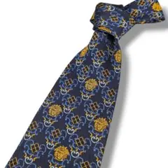 美品 ジャンニヴェルサーチ ネクタイ メデューサ ネイビー　ゴールド