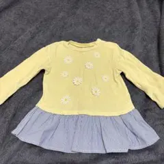 petit main イエロー 花柄刺繍 トップス 90cm