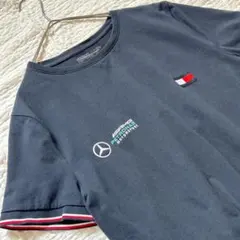 美品 トミーヒルフィガー メルセデスAMGコラボTシャツ S ネイビー 刺繍ロゴ