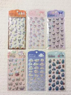 【正規品】キャンドゥ サンリオ ぷくっとシール 6点コンプリートセット