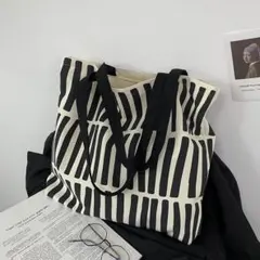限定セール★北欧柄 キャンバス トートバッグ 帆布 肩掛け 大容量 ファスナ付き