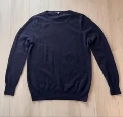 UNIQLOカシミヤ100% XLネイビー 長袖ニット