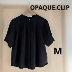 OPAQUE.CLIP ブラック 半袖シャツ オフィス フォーマル キレイめ
