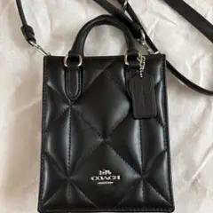 COACH ブラック キルティング ショルダーバッグ