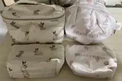 gelato pique ジェラートピケ ポーチ4点セット ハート柄 うさぎ柄