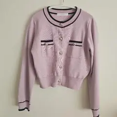 リランドチュール　ラインニットジャケット　ピンク
