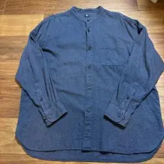 ユニクロ オーバーサイズフランネルスタンドカラーシャツ（長袖）