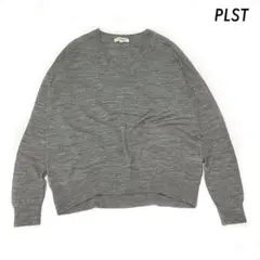 PLST プラステ★Vネック 長袖ニット グレー