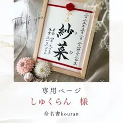 しゅくらん様専用　命名書オーダー「祝い梅」A4サイズ