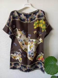 DOLCE&GABBANAシチリア☆レモン☆地図☆シルクトップス☆チュニックのサムネイル