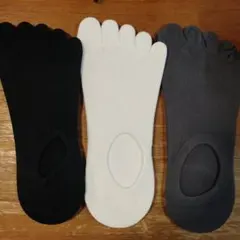 五本指ソックス 3足セット 黒 白 グレー