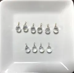 ［専用］クリアカラーのキラキラカット(金＋銀ワイヤー)ガラスビーズ10個