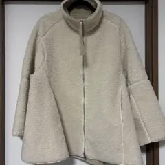 チャオパニックティピー 2wayクリーム色 ムートンコート ダブルジップ 
