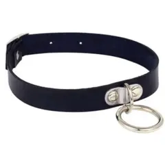 【新品】パンク レザー チョーカー リング付き 原宿系 ネックレス コスプレ 黒