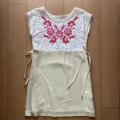 Chesty チェスティ　花柄刺繍 ノースリーブミニワンピース