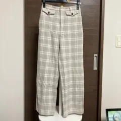 本日限定値下げ！ジーユーGU起毛チェックストレートパンツ　Sサイズ