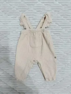リブ編みクリーム色ロンパース