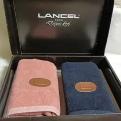 LANCEL タオルセット 2枚組 綿100% ピンク ネイビーのサムネイル