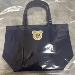 フェイラー　オールドテディ　ワッペントートバッグ　ネイビー　Lサイズ　小