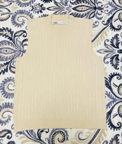 ZARA ザラ ケーブルニットベスト アイボリー クリーム Mサイズ 美品