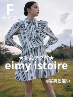 ★新品タグ付★エイミーイストワールアシンメトリーフリルストライプミニワンピース