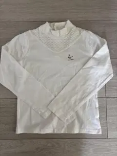 組曲 ホワイト長袖シャツ レース襟 110-120