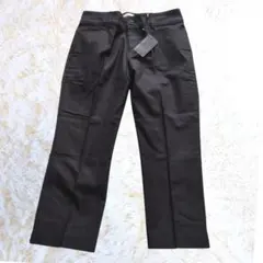クロップドパンツ 黒 センタープレス スリット 40 LINK IT ALLのサムネイル