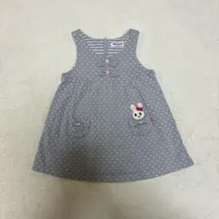 ミキハウス　90cm ジャンパースカート　ジャンスカ　うさこ　ドット　女の子ベビ