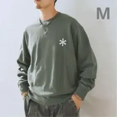 新品）SNOWPEAK / スノーピーク 別注ロゴ プリントスウェットグリーンM